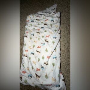 Milkberry farm  Bamboo Baby Swaddle Blanket 36x40 Animal Print Soft Muslin